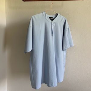Blue Chino-neck Shirt